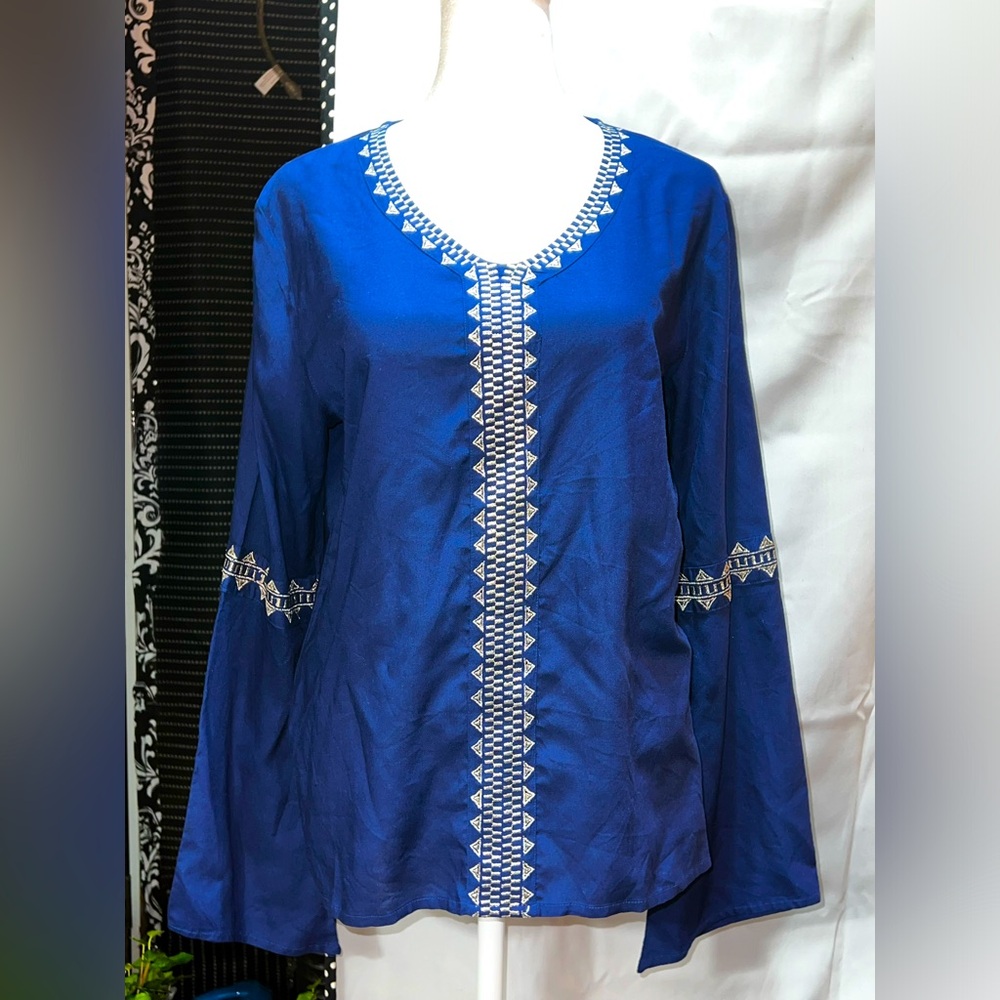 B. Boutique Dark Navy Blue Blouse by Evergreen